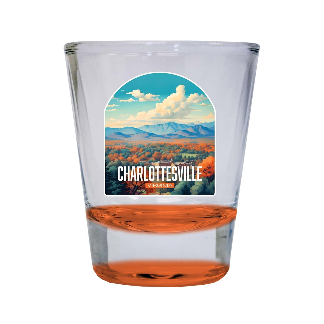 Charlottesville Virginia Design B Souvenir 2 Ounce Shot Glass Round Image 4