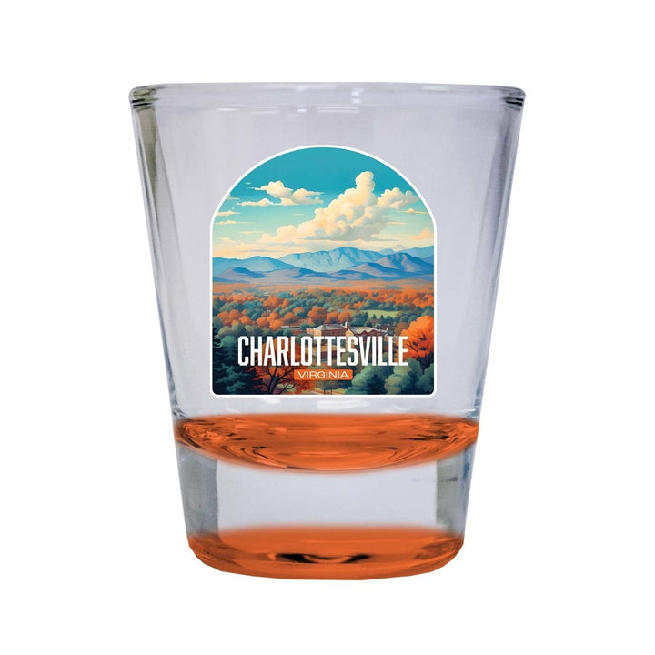 Charlottesville Virginia Design B Souvenir 2 Ounce Shot Glass Round Image 1