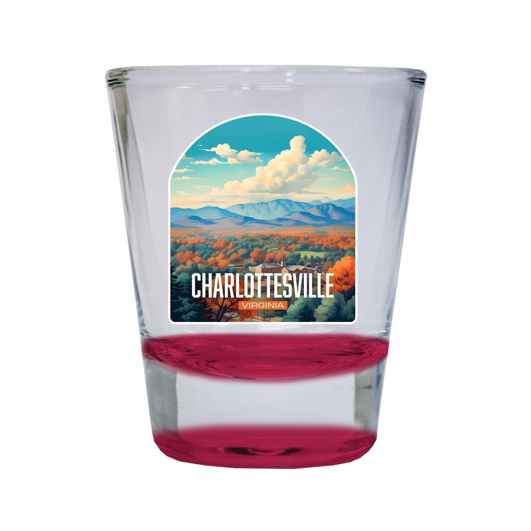 Charlottesville Virginia Design B Souvenir 2 Ounce Shot Glass Round Image 4