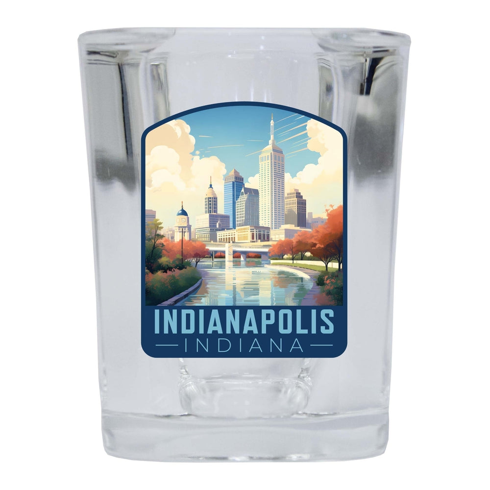 Indianapolis Indiana Design A Souvenir 2 Ounce Shot Glass Square Image 2