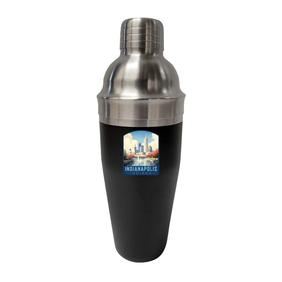 Indianapolis Indiana Design A Souvenir 24 oz Stainless Steel Cocktail Shaker Black Image 1