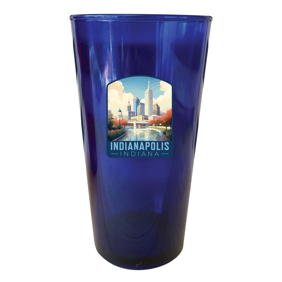 Indianapolis Indiana Design A Souvenir Plastic 16 oz pint Image 1