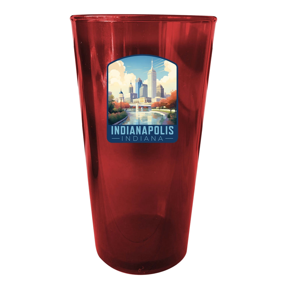 Indianapolis Indiana Design A Souvenir Plastic 16 oz pint Image 2