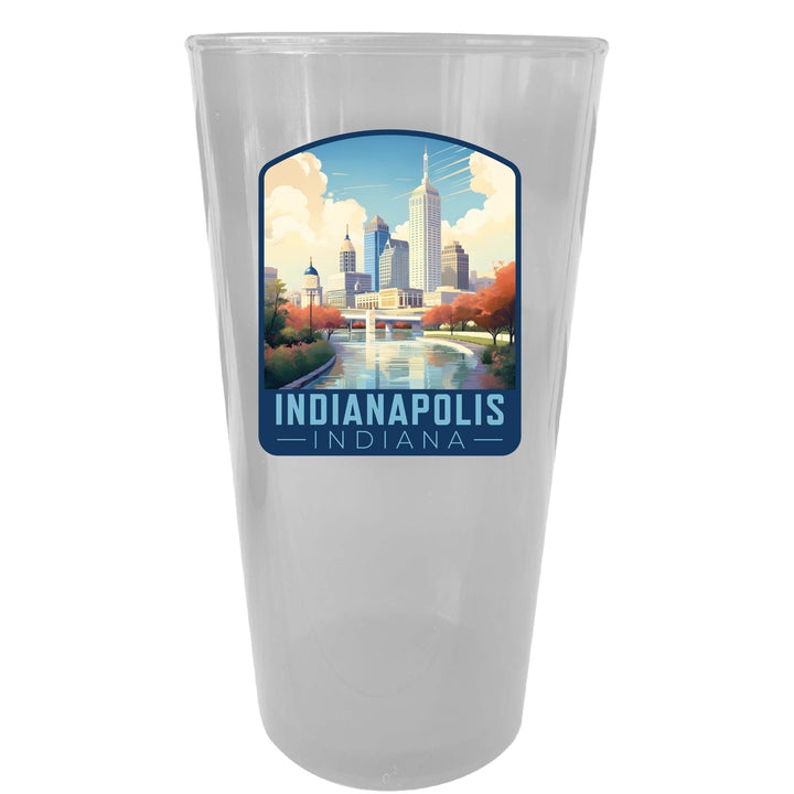 Indianapolis Indiana Design A Souvenir Plastic 16 oz pint Image 3