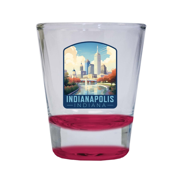 Indianapolis Indiana Design A Souvenir 2 Ounce Shot Glass Round Image 4