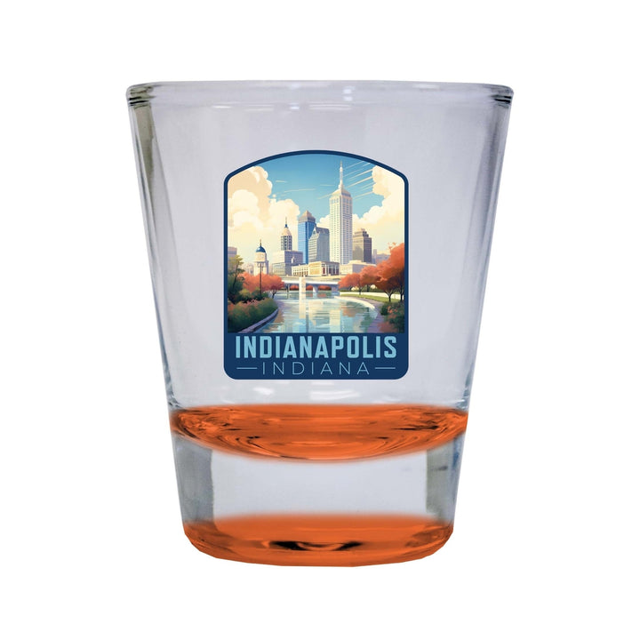 Indianapolis Indiana Design A Souvenir 2 Ounce Shot Glass Round Image 4