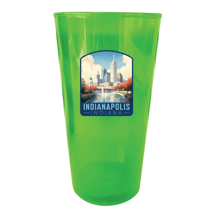 Indianapolis Indiana Design A Souvenir Plastic 16 oz pint Image 4