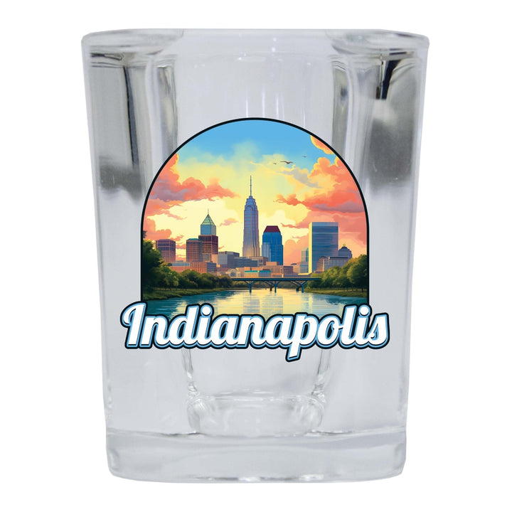 Indianapolis Indiana Design B Souvenir 2 Ounce Shot Glass Square Image 1