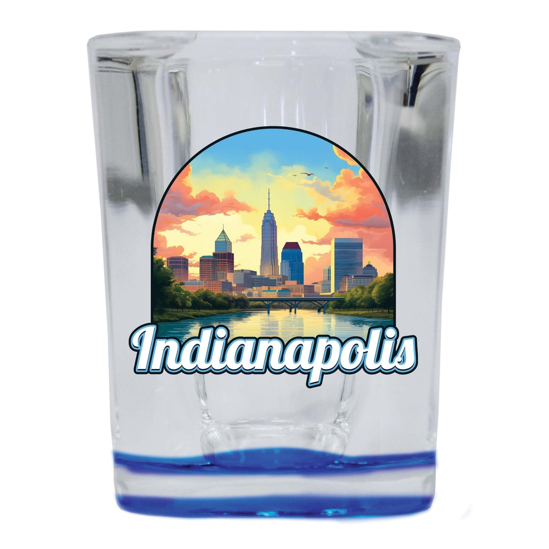 Indianapolis Indiana Design B Souvenir 2 Ounce Shot Glass Square Image 2