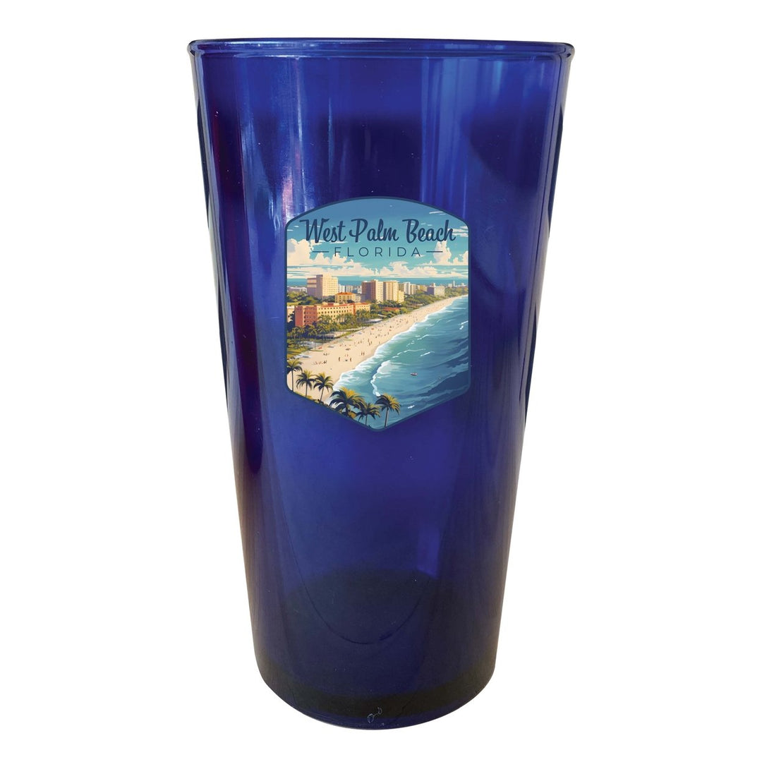 West Palm Beach Florida Design A Souvenir Plastic 16 oz pint Image 1