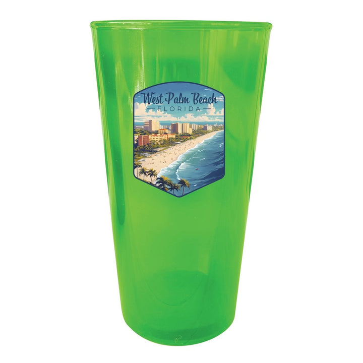 West Palm Beach Florida Design A Souvenir Plastic 16 oz pint Image 3