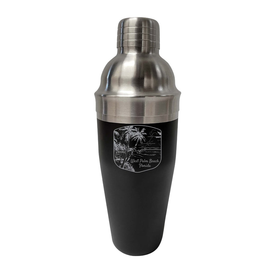 West Palm Beach Souvenir 24 oz Engraved Stainless Steel Cocktail Shaker Image 1