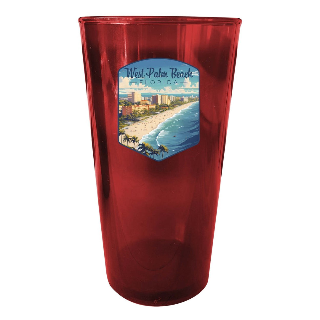 West Palm Beach Florida Design A Souvenir Plastic 16 oz pint Image 4