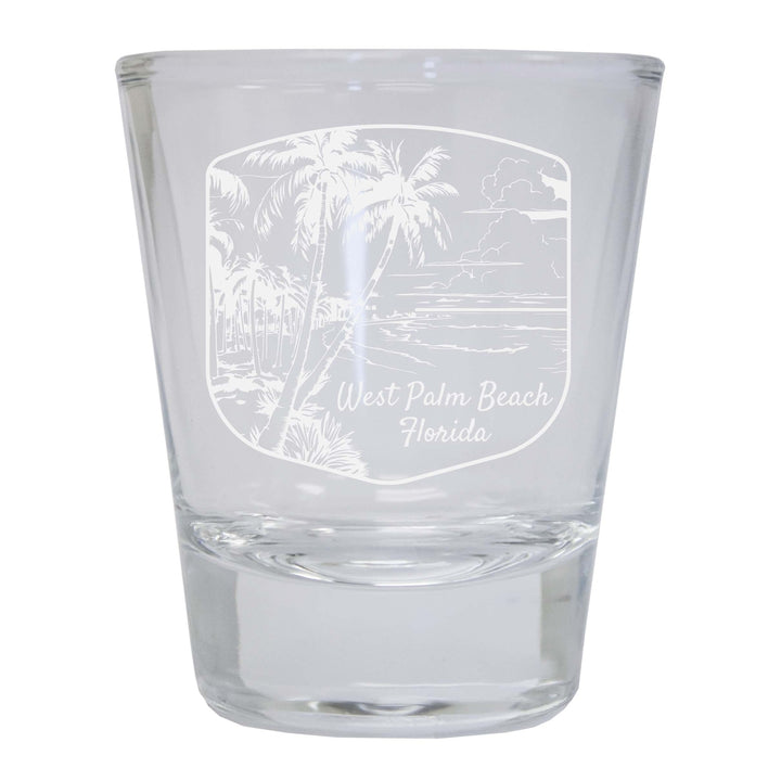 West Palm Beach Souvenir 2 Ounce Engraved Shot Glass Round Image 1