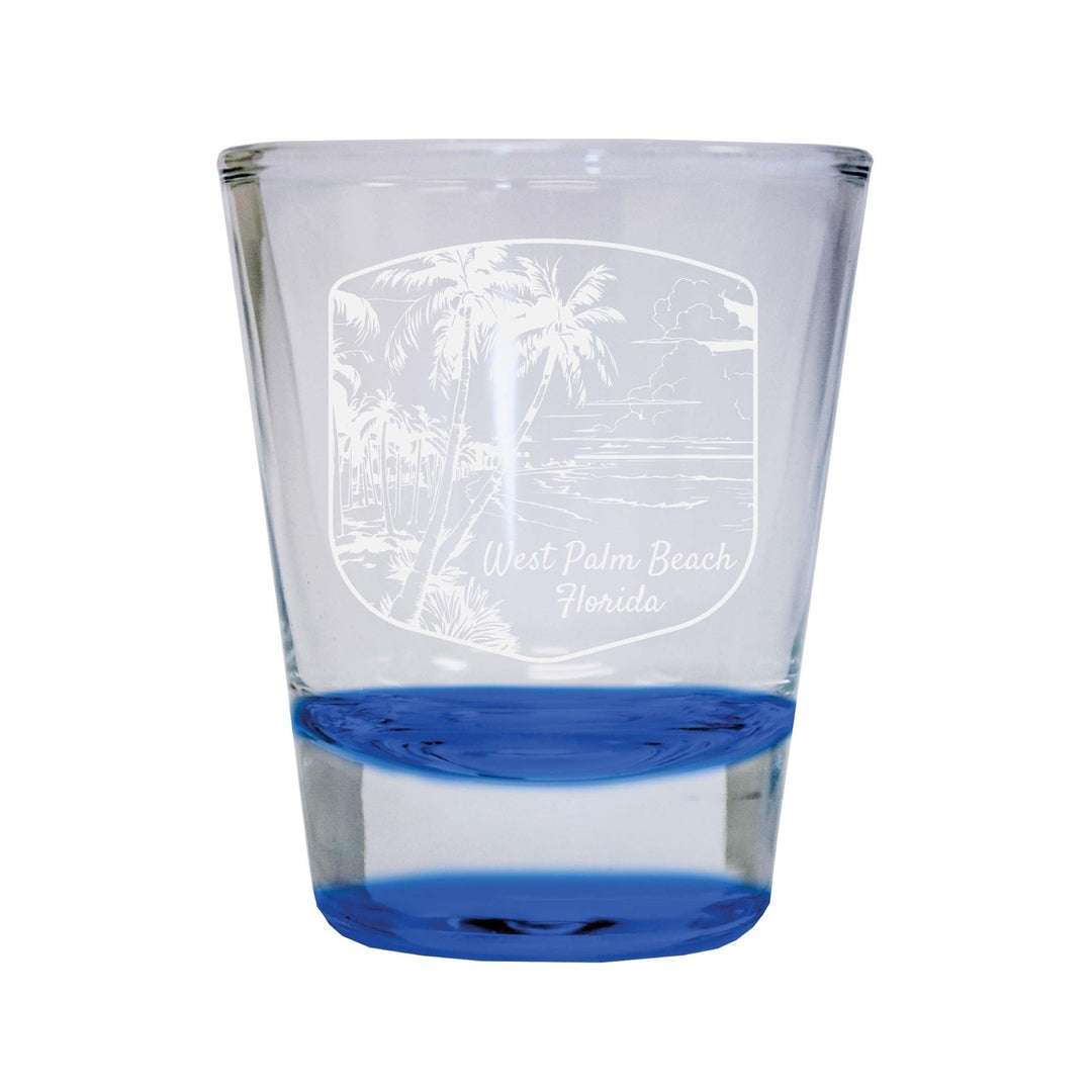 West Palm Beach Souvenir 2 Ounce Engraved Shot Glass Round Image 2