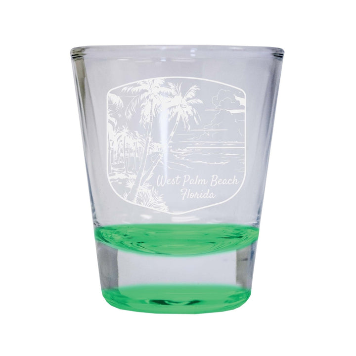 West Palm Beach Souvenir 2 Ounce Engraved Shot Glass Round Image 3