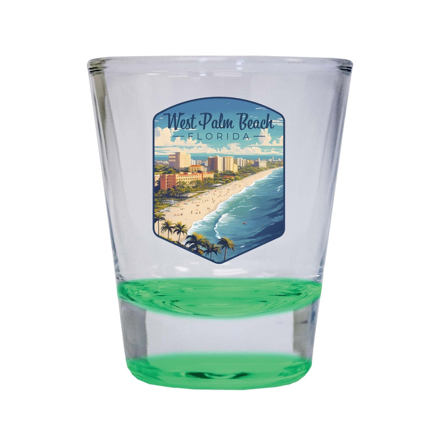 West Palm Beach Florida Design A Souvenir 2 Ounce Shot Glass Round Image 1