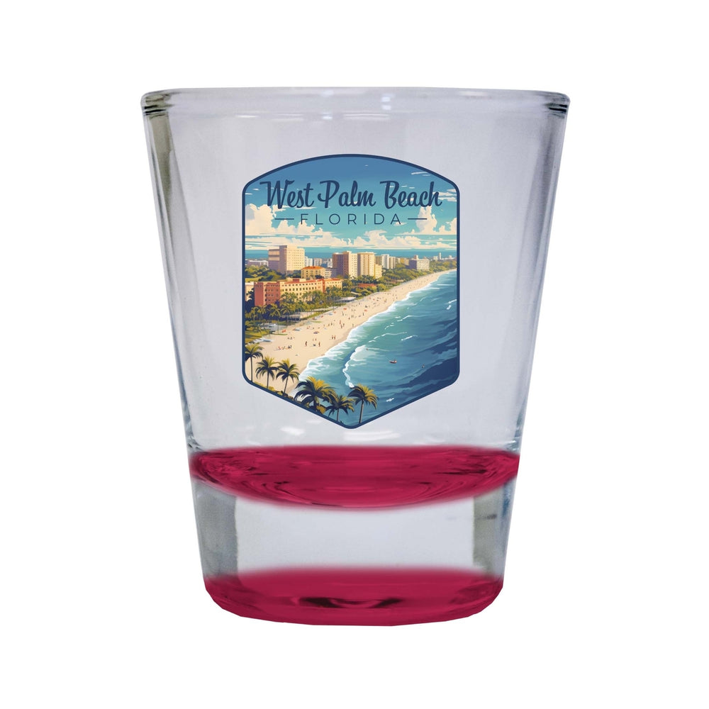 West Palm Beach Florida Design A Souvenir 2 Ounce Shot Glass Round Image 2