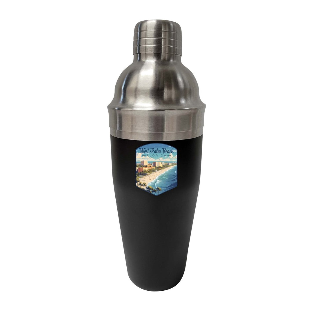 West Palm Beach Florida Design A Souvenir 24 oz Stainless Steel Cocktail Shaker Black Image 1