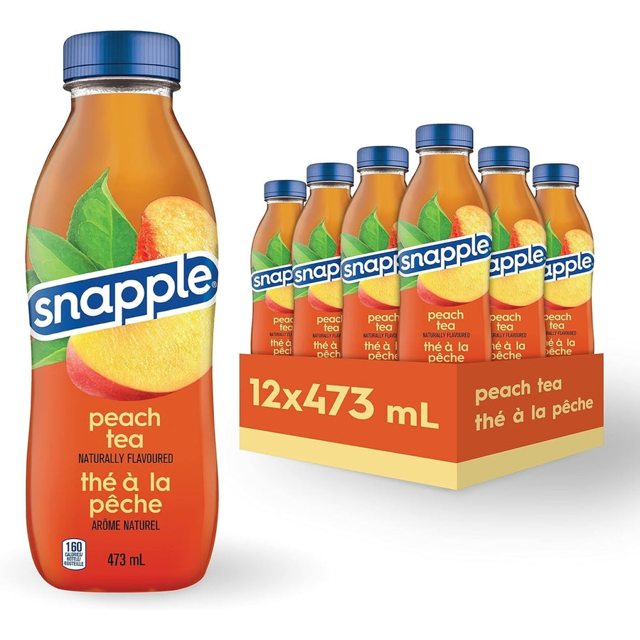 SNAPPLE Peach Iced Tea473ml (Pack of 12 Bottles) Image 1