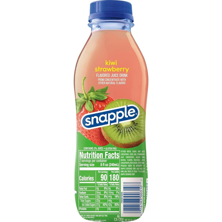 SNAPPLE Kiwi Strawberry473ml (Pack of 12 Bottles) Image 2