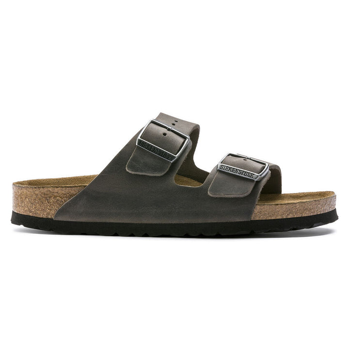 BIRKENSTOCK Arizona Soft Footbed Unisex Sandals Iron Oiled Leather 12-12.5 Image 3