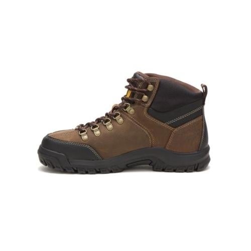 CATERPILLAR WORK Mens Threshold Waterproof Steel Toe Work Boot Real Brown - P90935 REAL BROWN Image 3