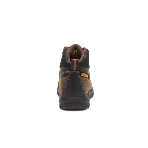 CATERPILLAR WORK Mens Threshold Waterproof Steel Toe Work Boot Real Brown - P90935 REAL BROWN Image 4