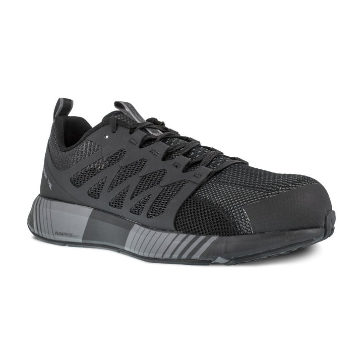 Reebok Work Mens Fusion Flexweave Composite Toe Athletic Work Shoe Black/Grey - RB4310 BLACK/BLACK/GREY Image 1