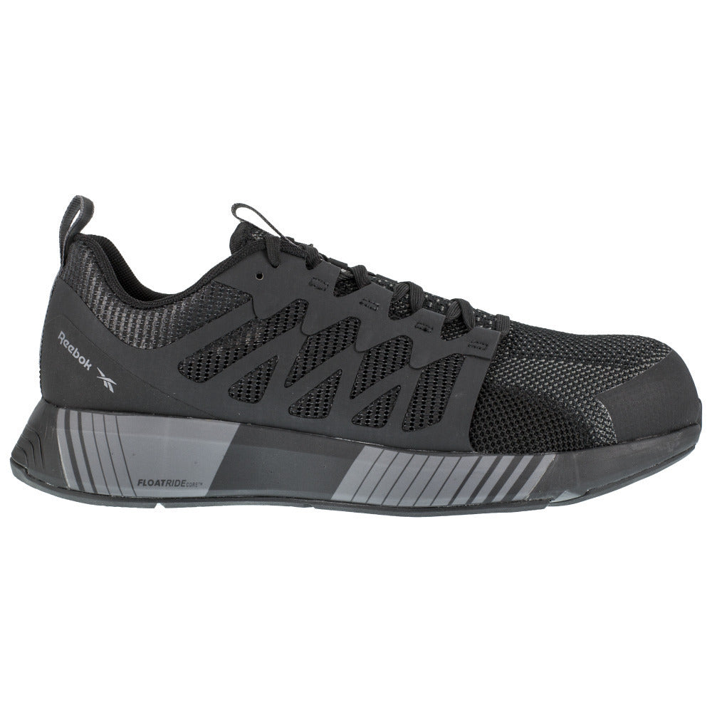 Reebok Work Mens Fusion Flexweave Composite Toe Athletic Work Shoe Black/Grey - RB4310 BLACK/BLACK/GREY Image 2