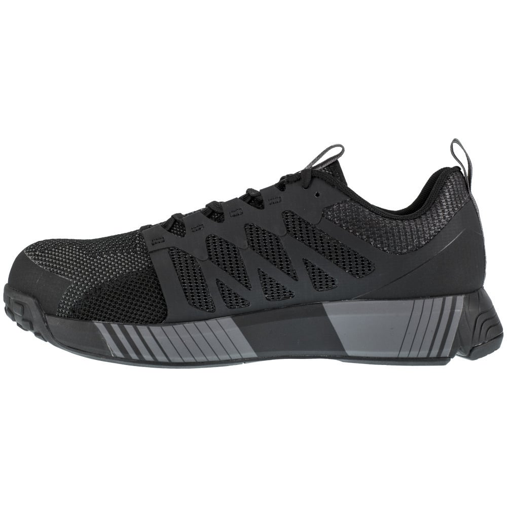 Reebok Mens Fusion Flexweave Composite Toe Athletic Work Shoe Black/Grey RB4310 Image 4