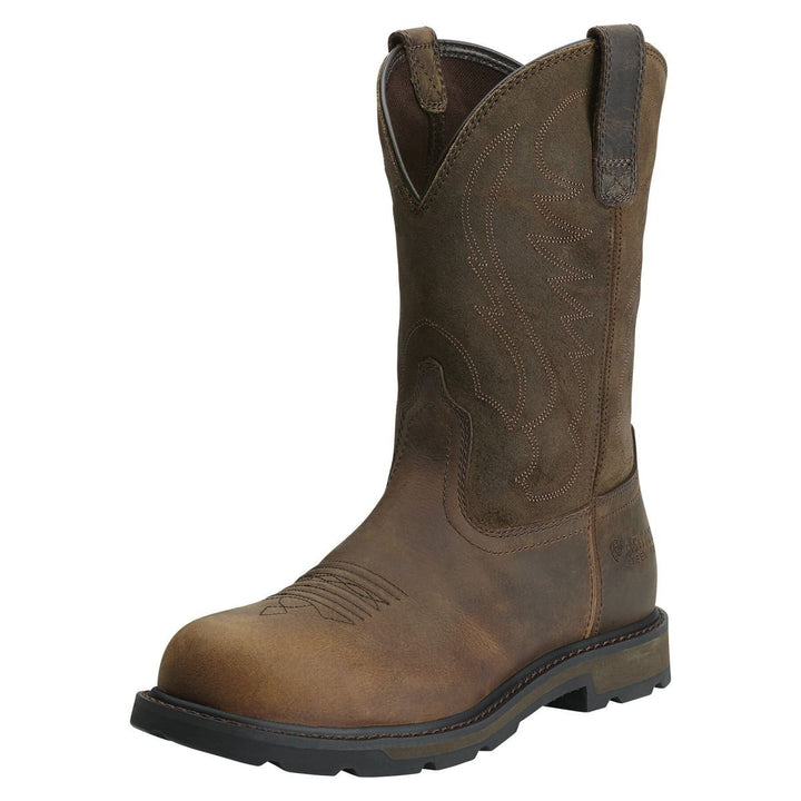 Ariat Groundbreaker Mens 10" Steel Toe Work Boots Brown 10014241 EH Slip Resistant Image 1