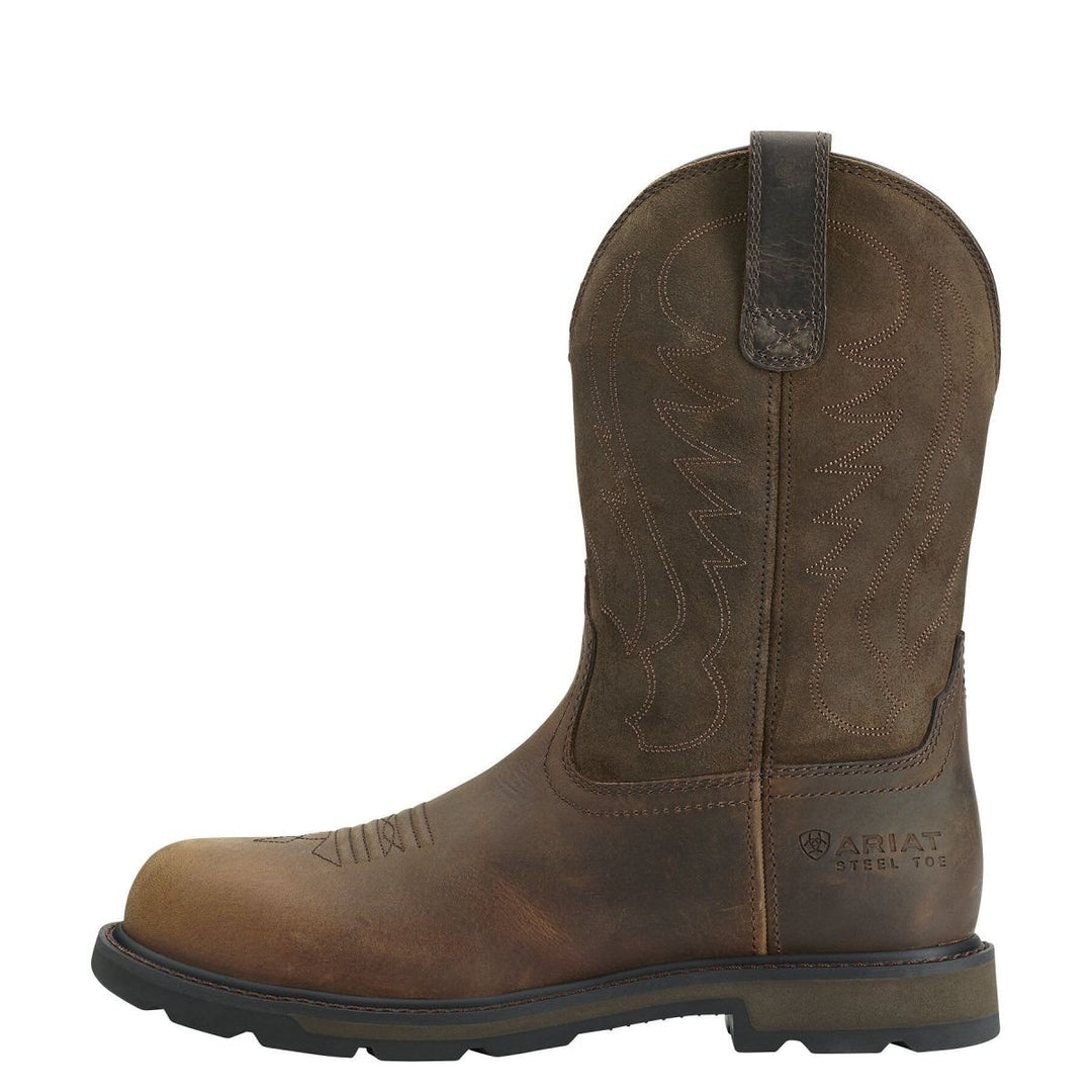 Ariat Groundbreaker Mens 10" Steel Toe Work Boots Brown 10014241 EH Slip Resistant Image 2