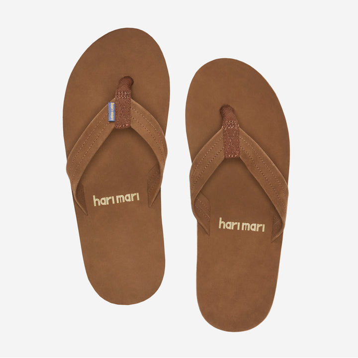 Hari Mari Mens Fields Flip Flops Bourbon Leather Memory Foam Arch Support 1031-134 Image 4