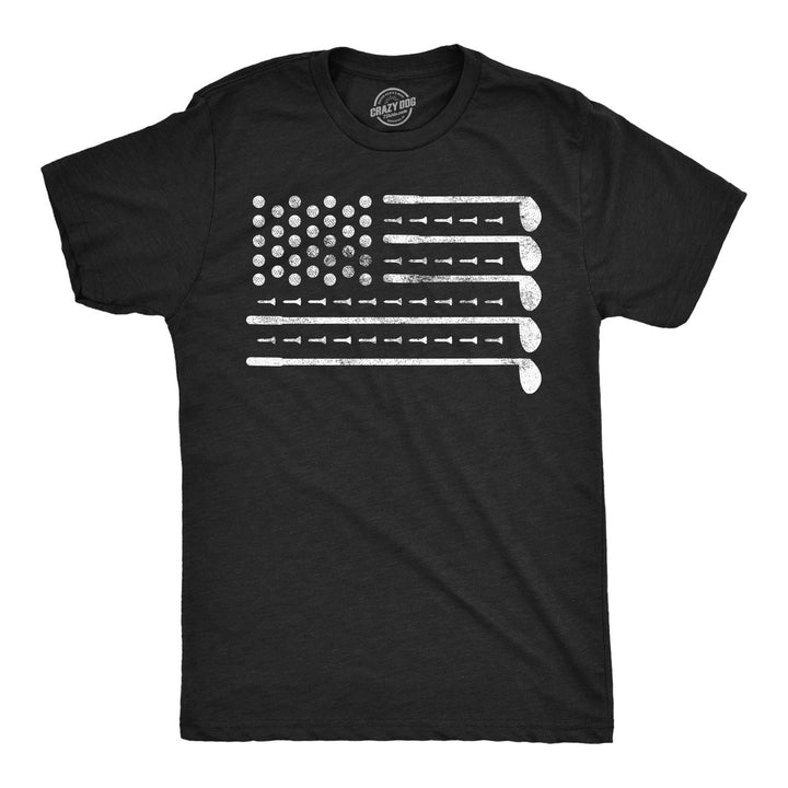 Mens Funny T Shirts Golf American Flag Awesome Fourth Of July Golfing Graphic Tee For Men Image 1