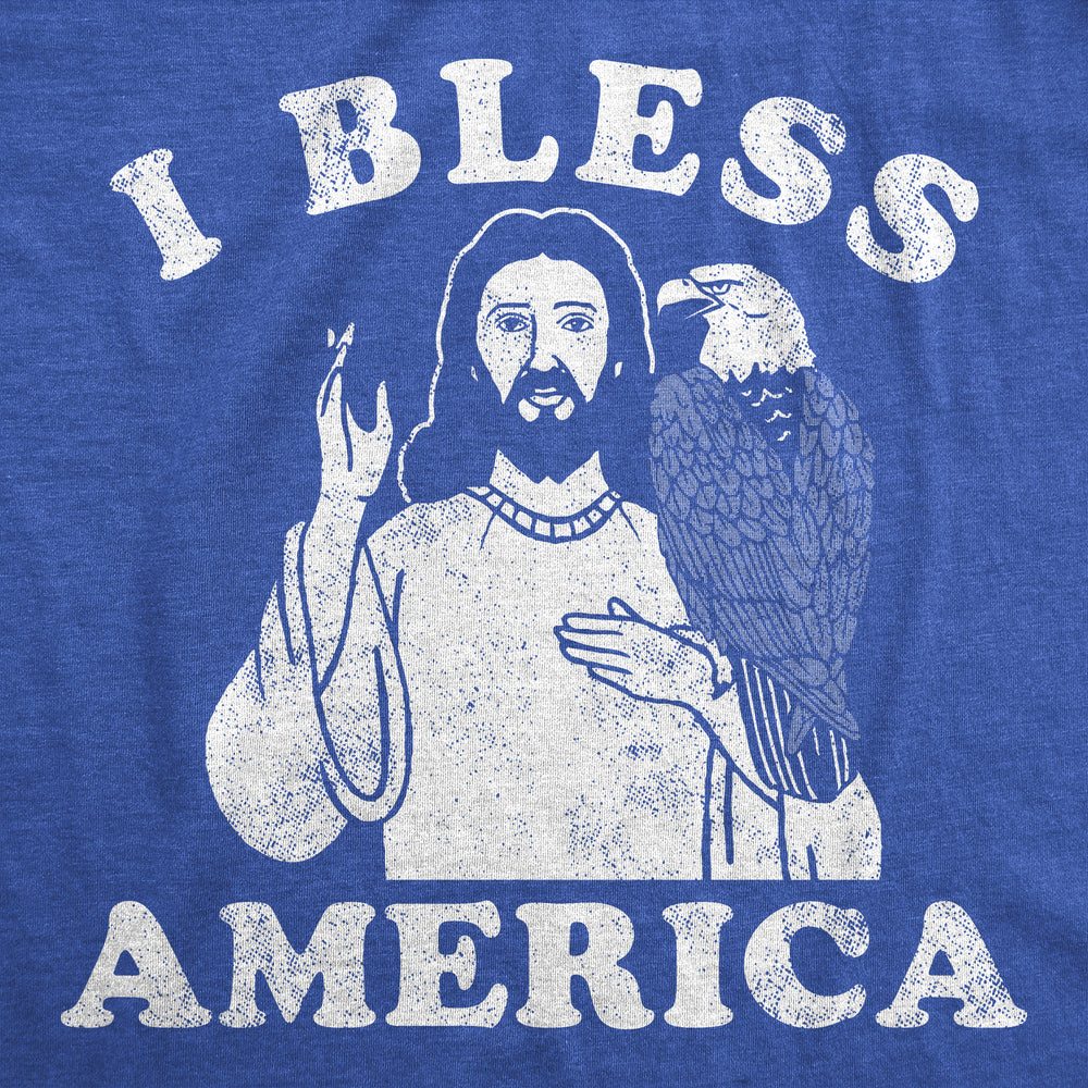 Mens Funny T Shirts I Bless America Sarcastic Jesus Graphic Tee For Men Image 2