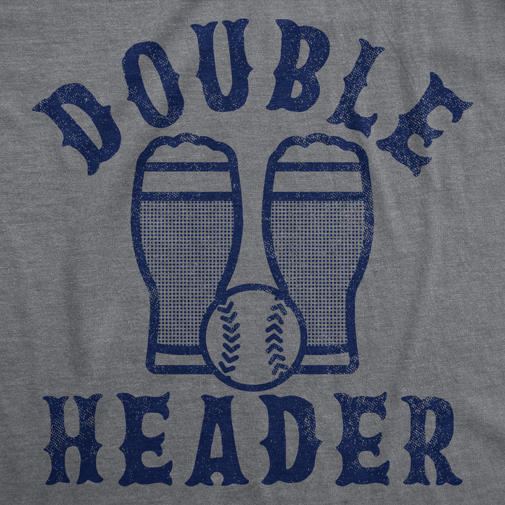 Mens Funny T Shirts Double Header Sarcastic Baseball Game Drinkng Tee For Men Image 2