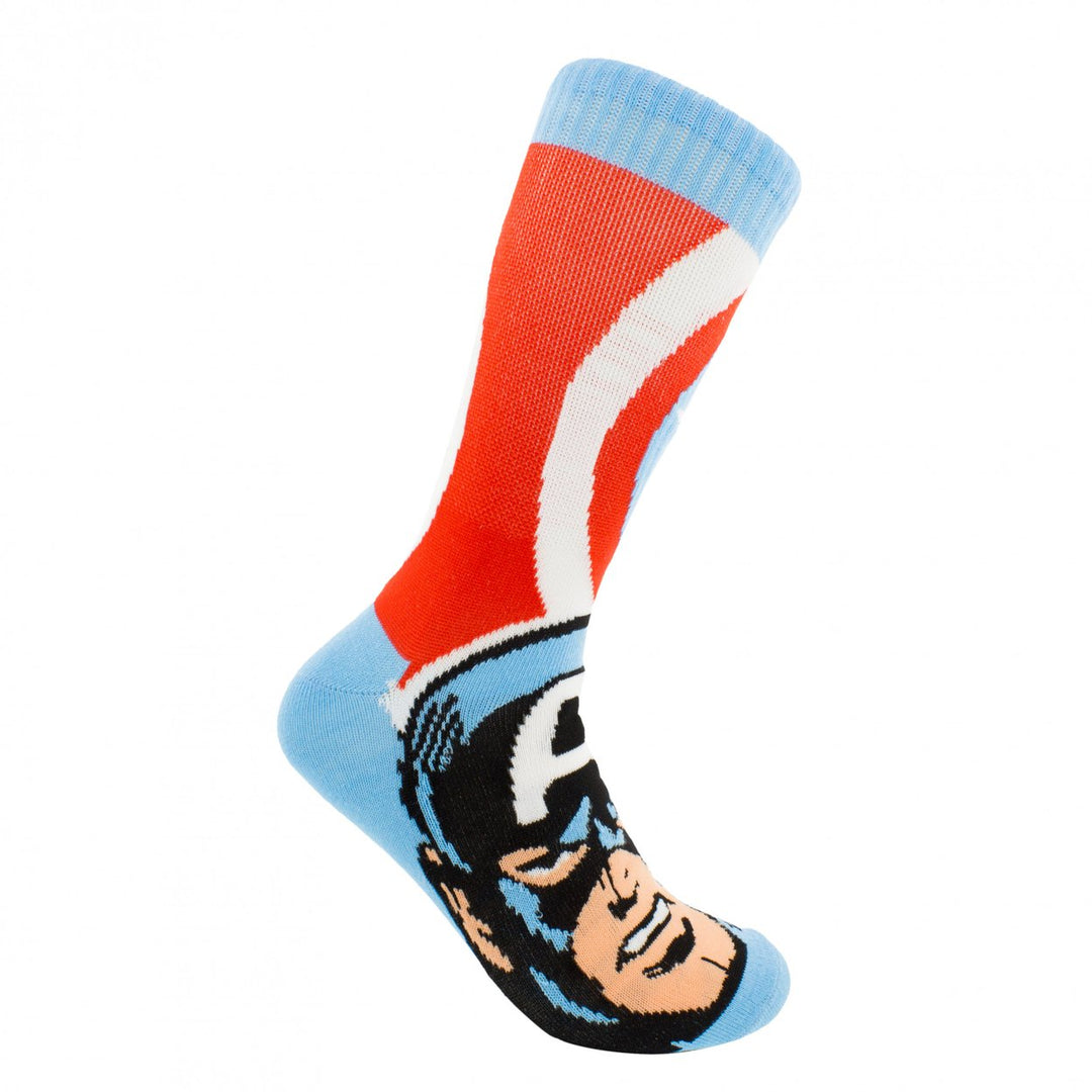 Captain America Shield Emblem Crew Socks Image 3