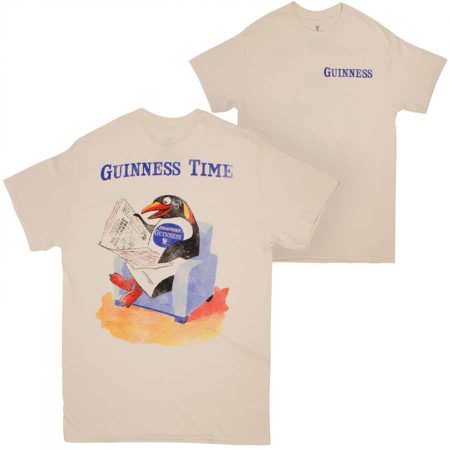 Guinness Time Penguin Front and Back Print T-Shirt Image 1