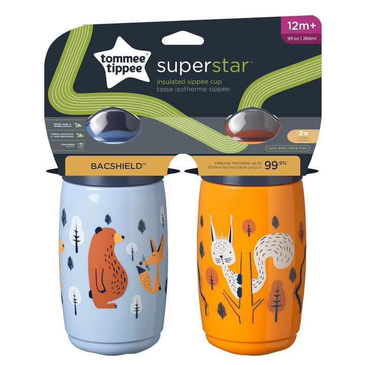 Tommee Tippee Superstar Insulated Toddler Sippy Cup INTELLIVALVE Leak-Proof and Shake-Proof (9oz 12+ Months 2 Count) Image 7