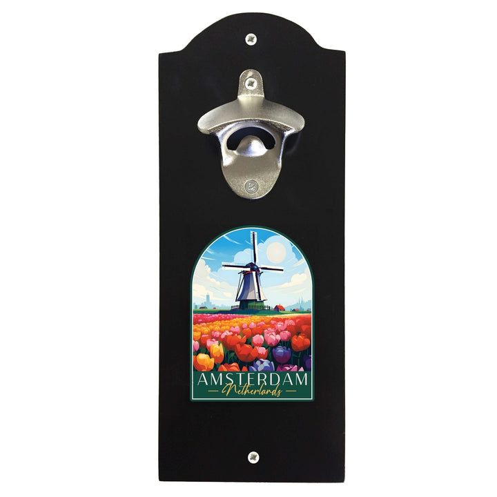 Amsterdam Netherlands Design B Souvenir Wall mounted bottle opener Image 1