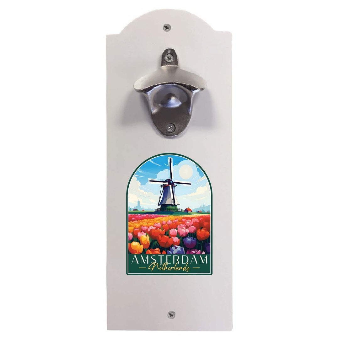 Amsterdam Netherlands Design B Souvenir Wall mounted bottle opener Image 2