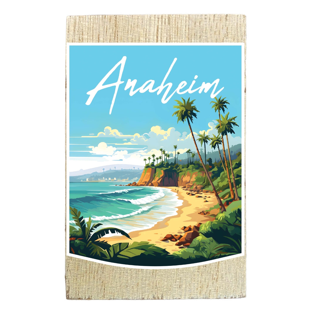 Anaheim California Design B Souvenir Wooden 2" x 3" Fridge Magnet Image 1