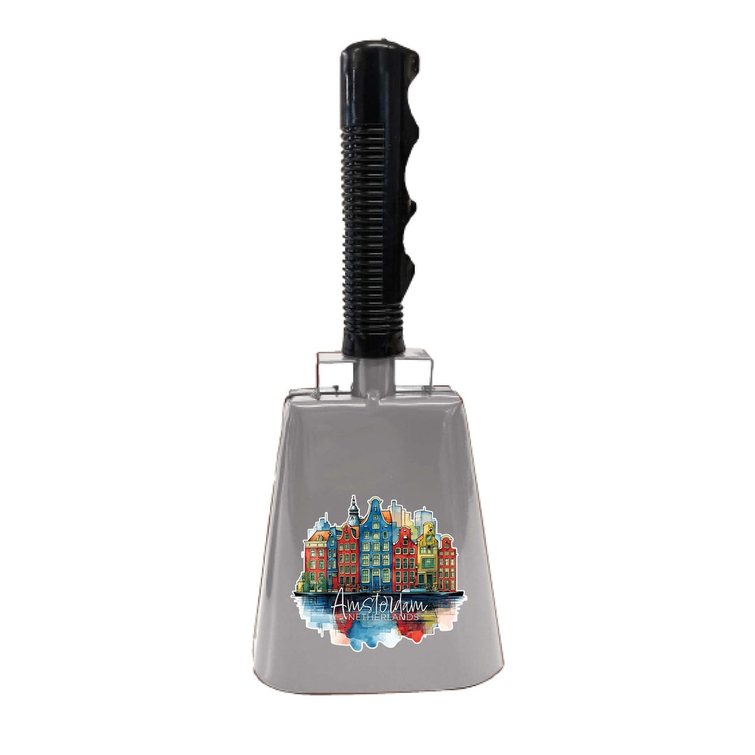 Amsterdam Netherlands Design C Souvenir Destination Cowbell Image 1