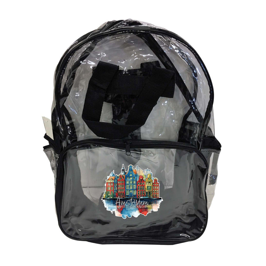 Amsterdam Netherlands Design C Souvenir Clear View Backpack Image 1