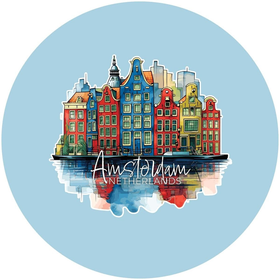 Amsterdam Netherlands Design C Souvenir Coaster Paper 4 Pack Image 1