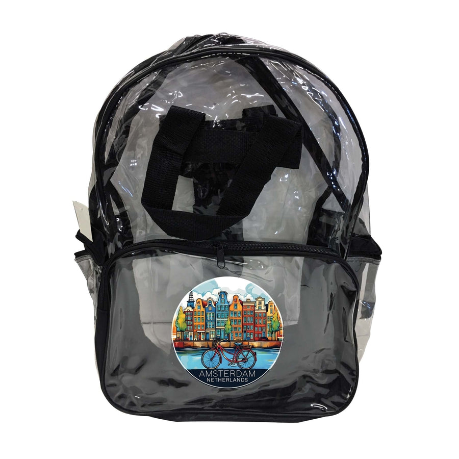 Amsterdam Netherlands Design D Souvenir Clear View Backpack Image 1