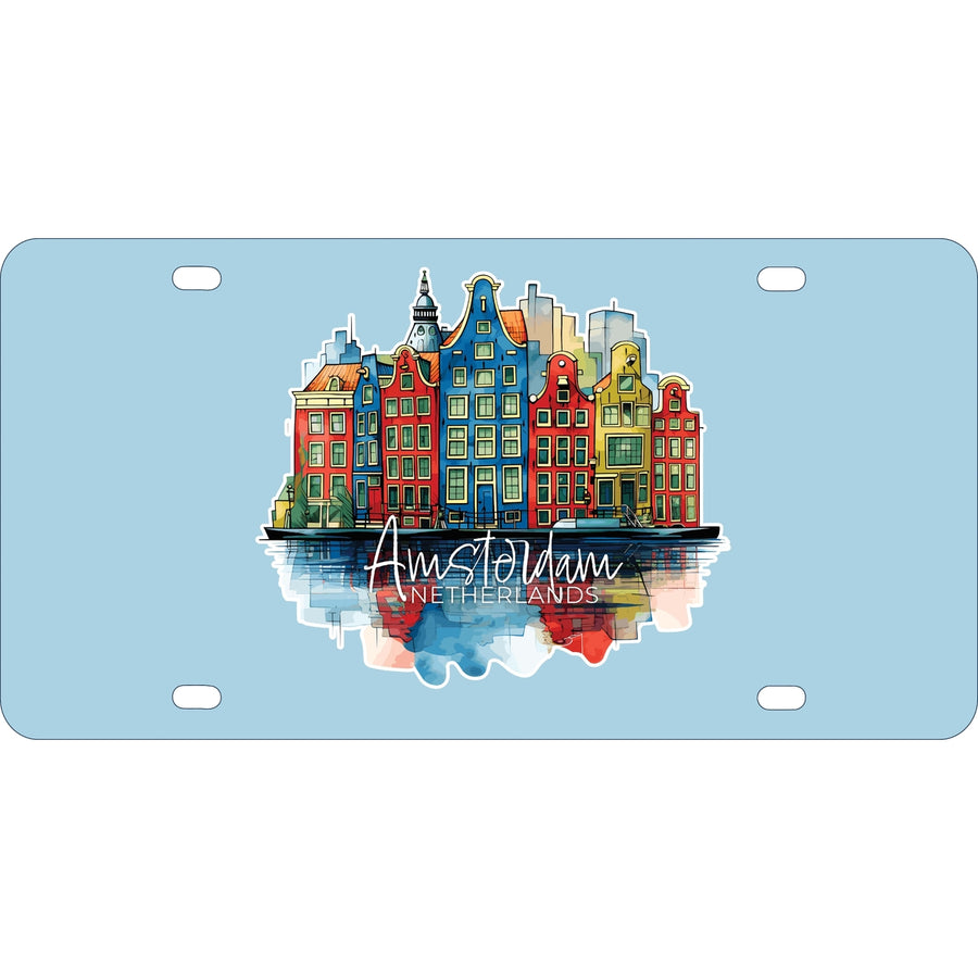 Amsterdam Netherlands Design C Souvenir Metal License Plate Image 1