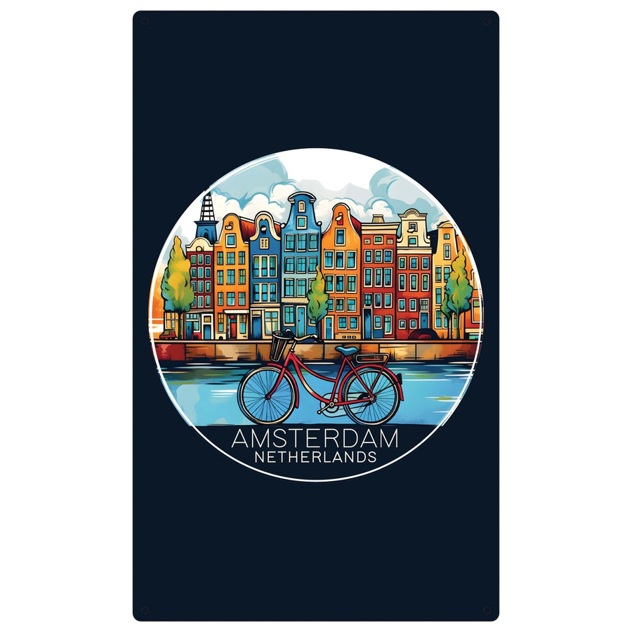 Amsterdam Netherlands Design D Souvenir Metal Sign 9 x 15 Image 1