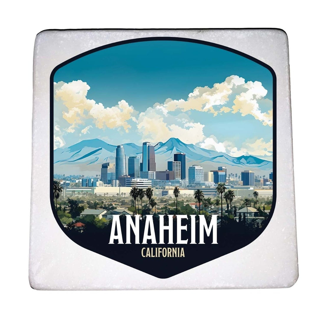 Anaheim California Design A Souvenir 4x4-Inch Coaster Marble 4 Pack Image 1